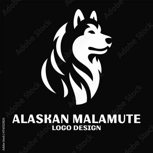 Alaskan Malamute Vector Logo Design