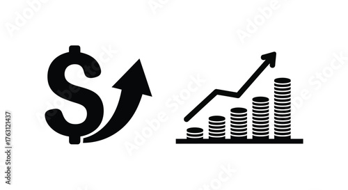 Financial growth concept showing increasing profits money and positive trends