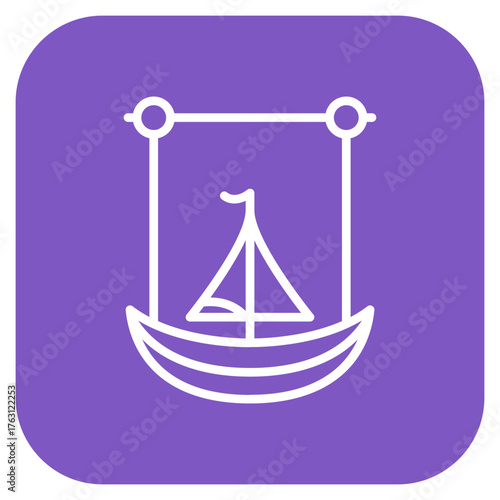 Swinging Ship icon vector image. Can be used for Amusement Park.
