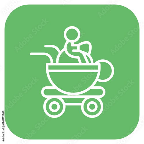 Tea Cup Ride icon vector image. Can be used for Amusement Park.