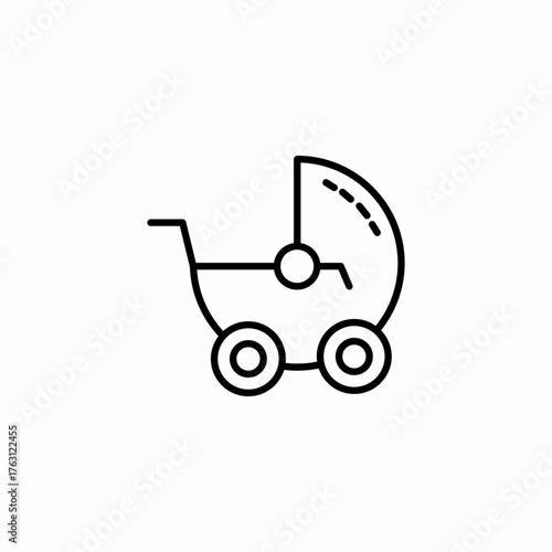 baby pram stroller icon sign vector