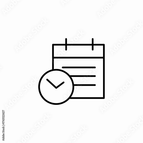 calendar with time icon sign vector