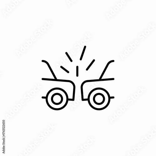 car accident collision icon sign vector