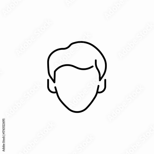 classic side part hair icon sign vector