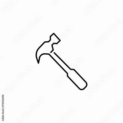 claw carpenter hammer icon sign vector