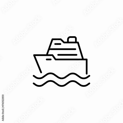 cruise ship travel icon sign vector