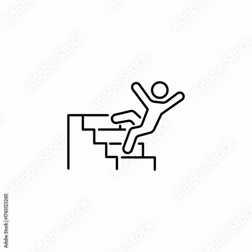 falling down staircase icon sign vector