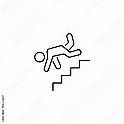 falling down staircase danger icon sign vector
