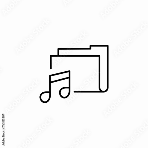folder music audio icon sign vector