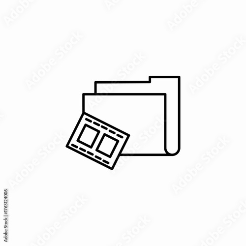 folder with film icon sign vector