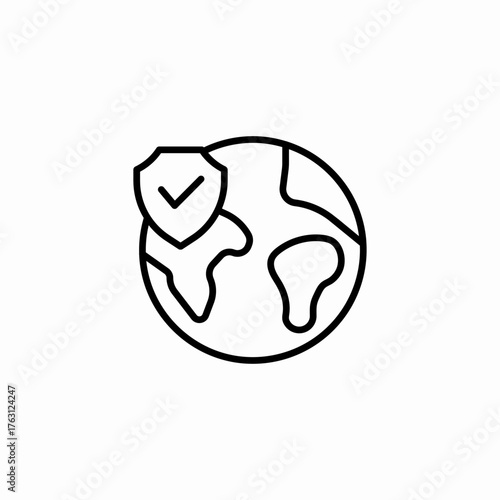 global protection check icon sign vector