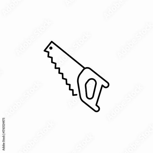 hand cutting saw icon sign vector