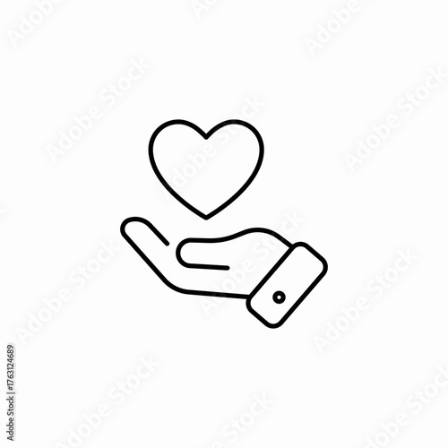 hand offering heart icon sign vector