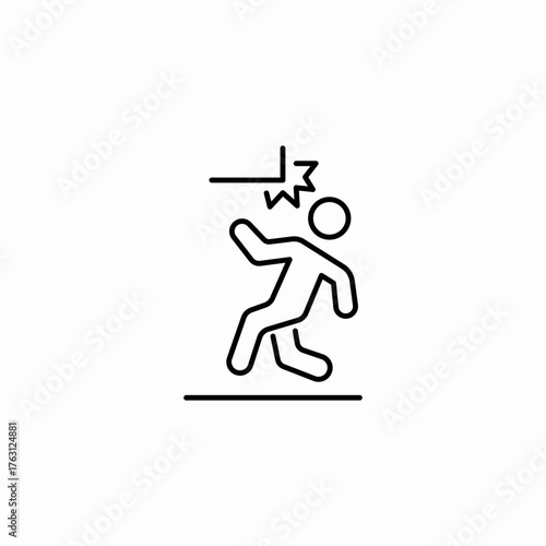 head hitting low ceiling icon sign vector