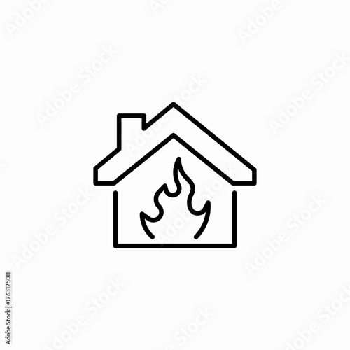 house fire danger icon sign vector