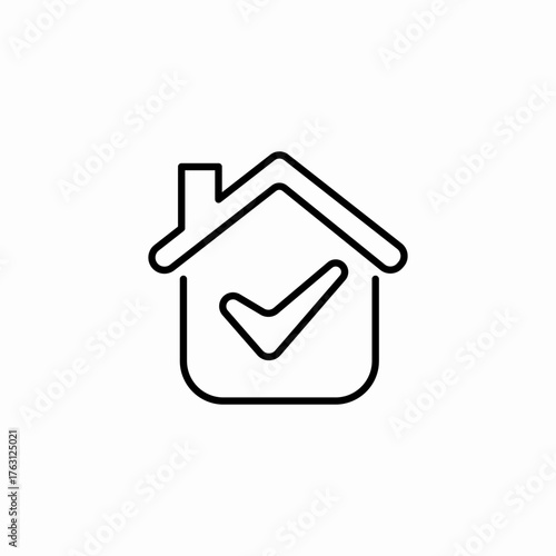 house with checkmark icon sign vector