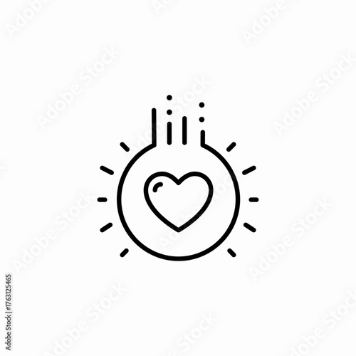 love heart lightbulb icon sign vector