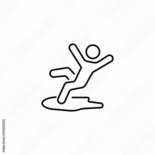 man slipping wetfloor icon sign vector