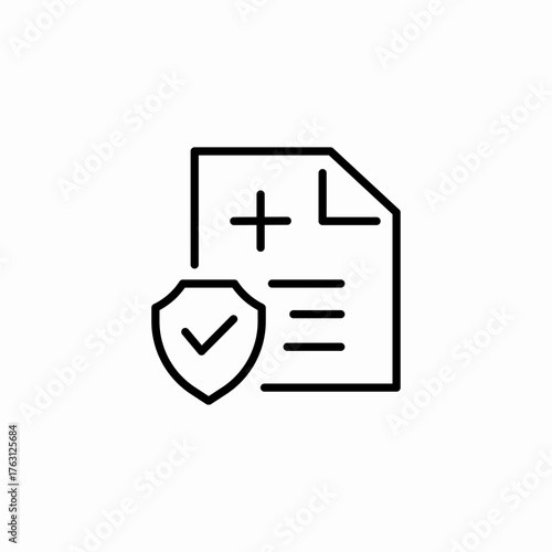 medical insurance document icon sign vector