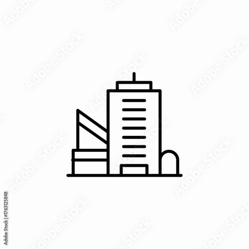 modern city buildings icon sign vector