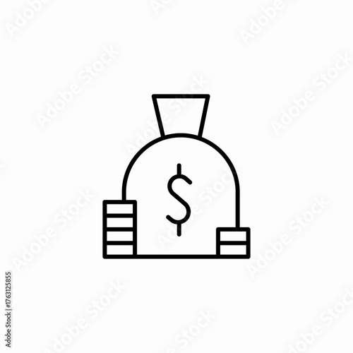 money bag coins icon sign vector