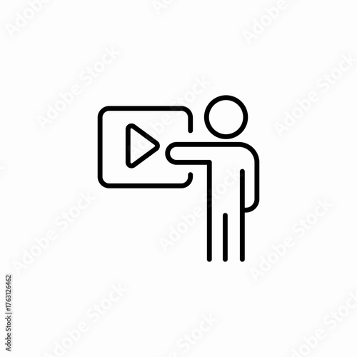 presenter video screen icon sign vector