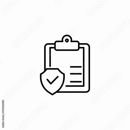 policy document shield icon sign vector