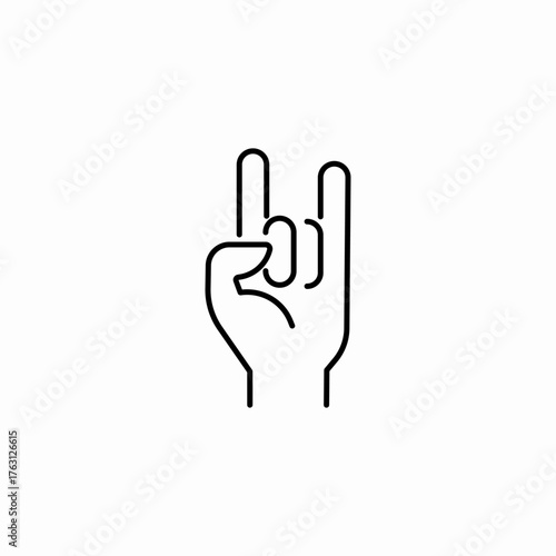 rock on hand sign icon sign vector