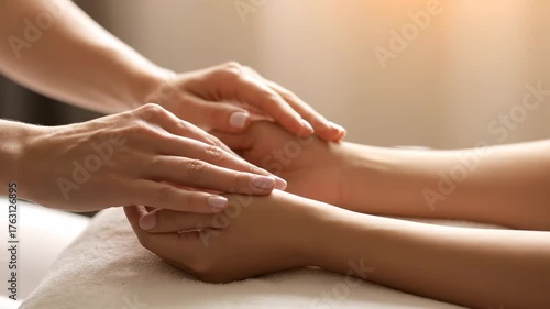 Wallpaper Mural Hands-on healing therapy session for relaxation and wellness. Torontodigital.ca