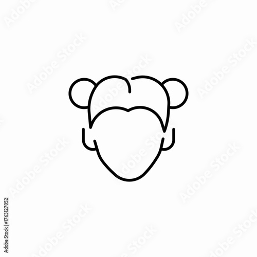 space buns double bun icon sign vector