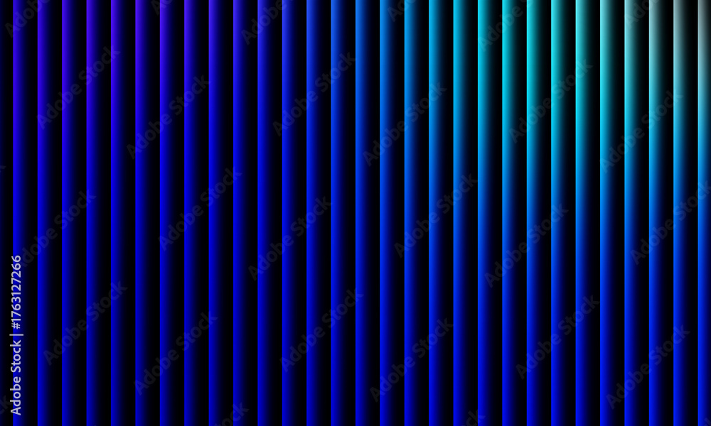 Fototapeta premium Futuristic abstract background with glowing blue vertical lines on black, creating a sense of depth, motion, and modern digital energy