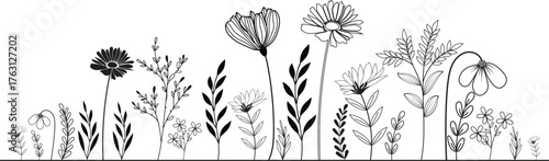 Simple flower garden illustration design