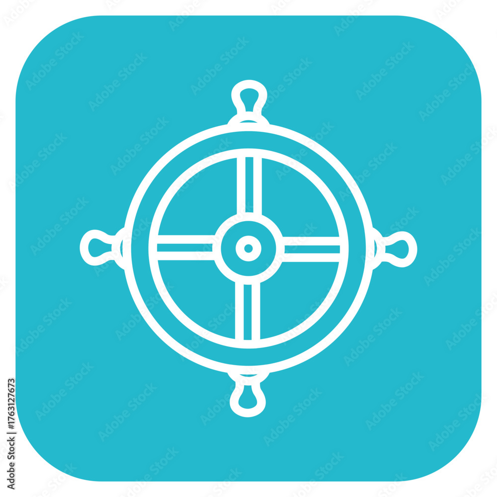 Fototapeta premium Ship Wheel icon vector image. Can be used for Ocean.