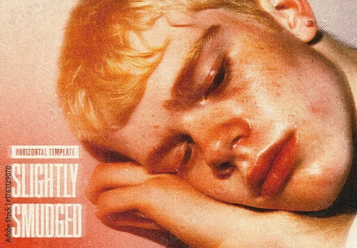 Slightly Smudged Halftone Effect Mockup