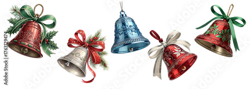 Christmas bells  set on transparet background