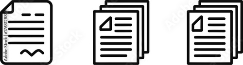 A minimalist line art illustration of paper documents showcasing information flow and document management