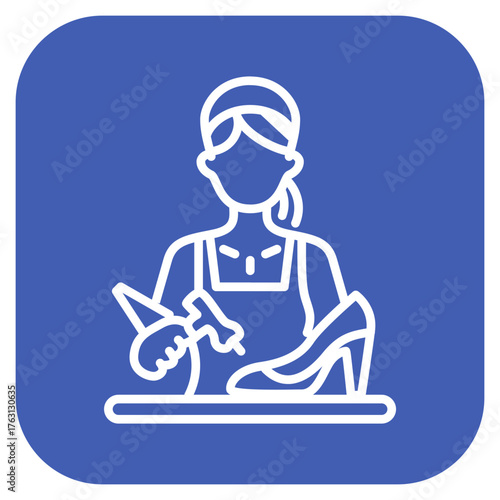 Shoe Maker Lady icon vector image. Can be used for Shoemaker.