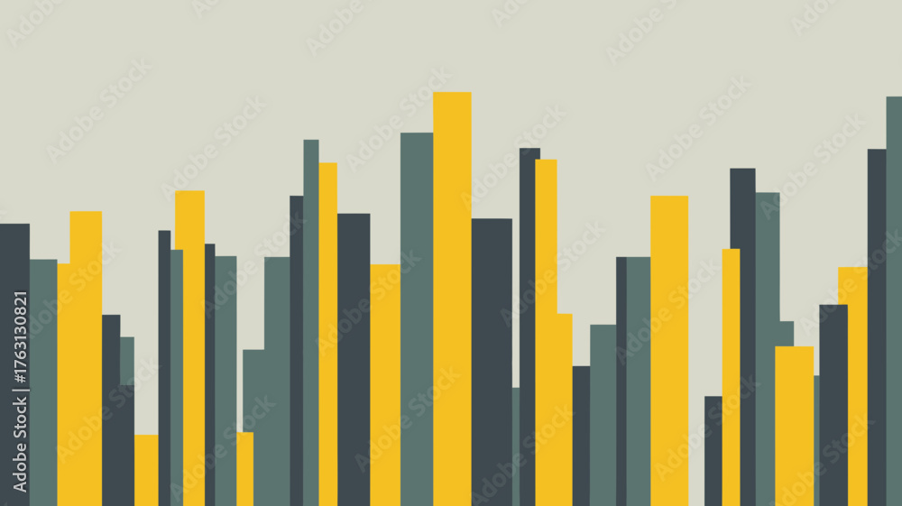 Obraz premium Abstract bar chart pattern with yellow and gray