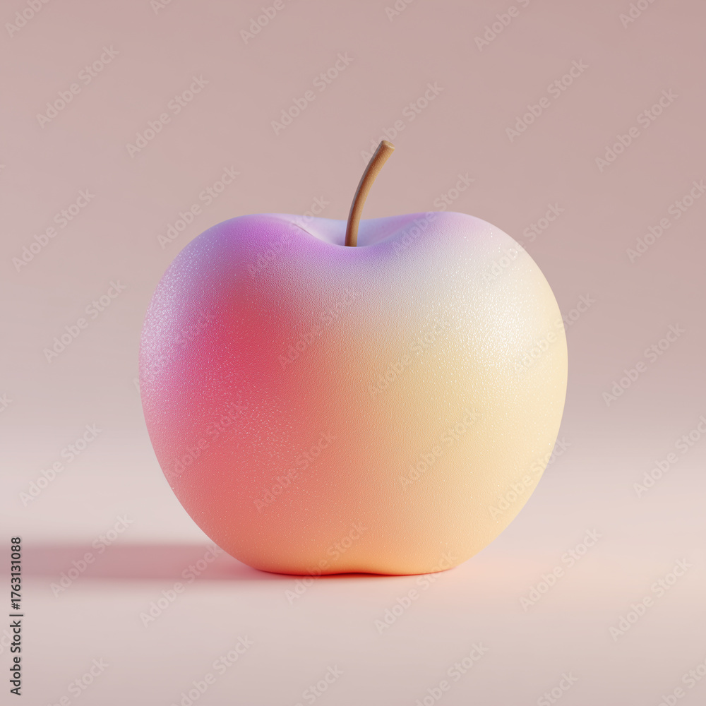 Obraz premium red apple on a yellow background