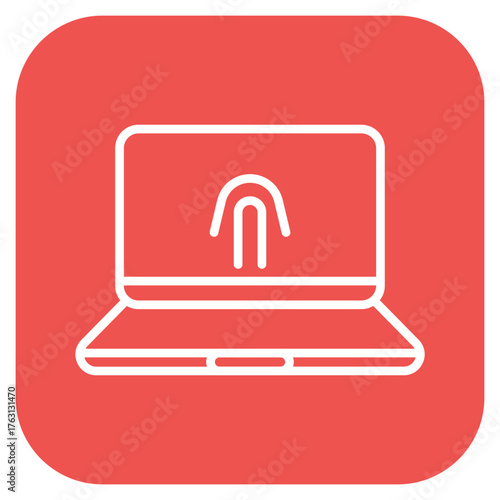 Biometric Laptop icon vector image. Can be used for Biometrics.