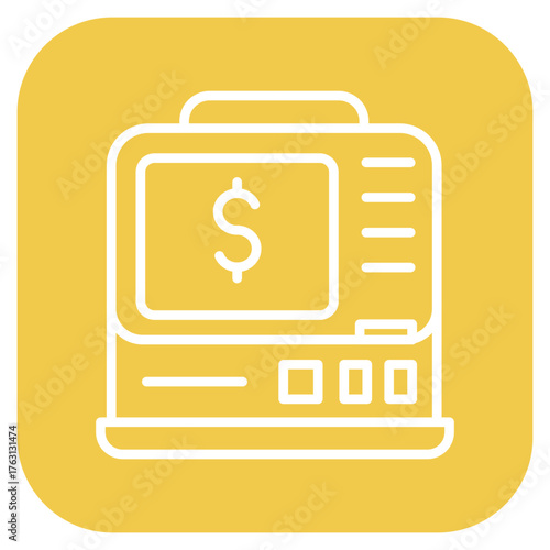 Cash Machine icon vector image. Can be used for Biometrics.