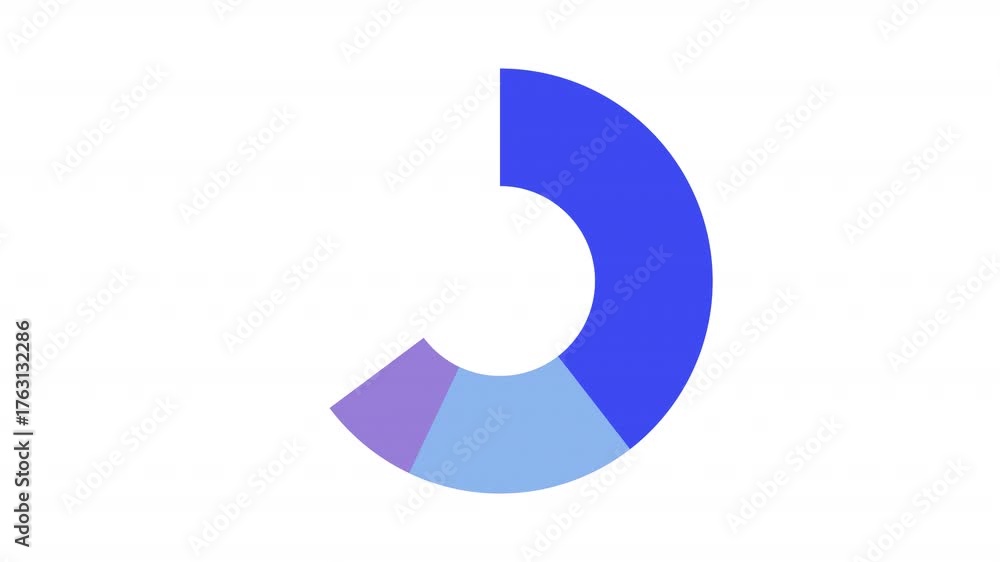 Donut diagram infographic element animation. Chart for categories ...