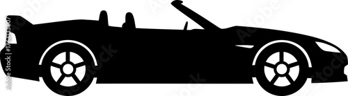 Sleek convertible car silhouette symbolizing freedom and style, ideal for automotive design or transportation themes, originally a scalable vector graphic