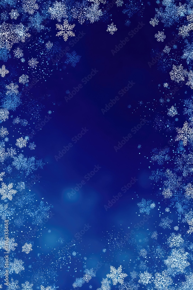 Fototapeta premium Winter Snowflake Border