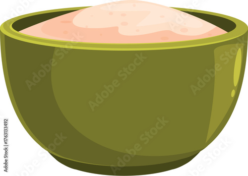 Fresh yeast rising in a green bowl, ready for baking bread, pizza, or other delicious goods