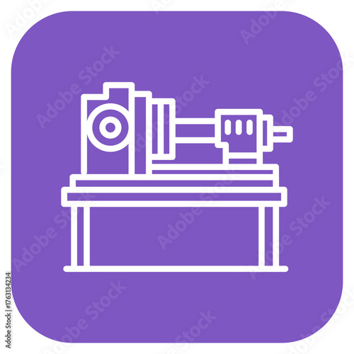 Lathe Machine icon vector image. Can be used for Mettalurgy.