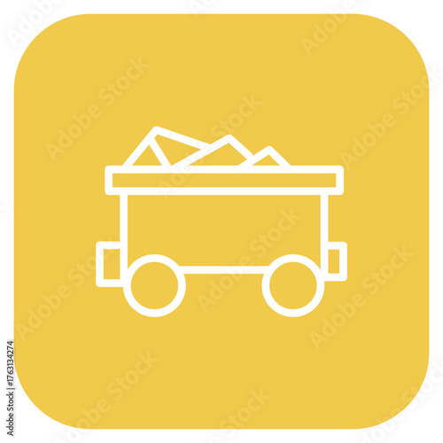 Mine Cart icon vector image. Can be used for Mettalurgy.