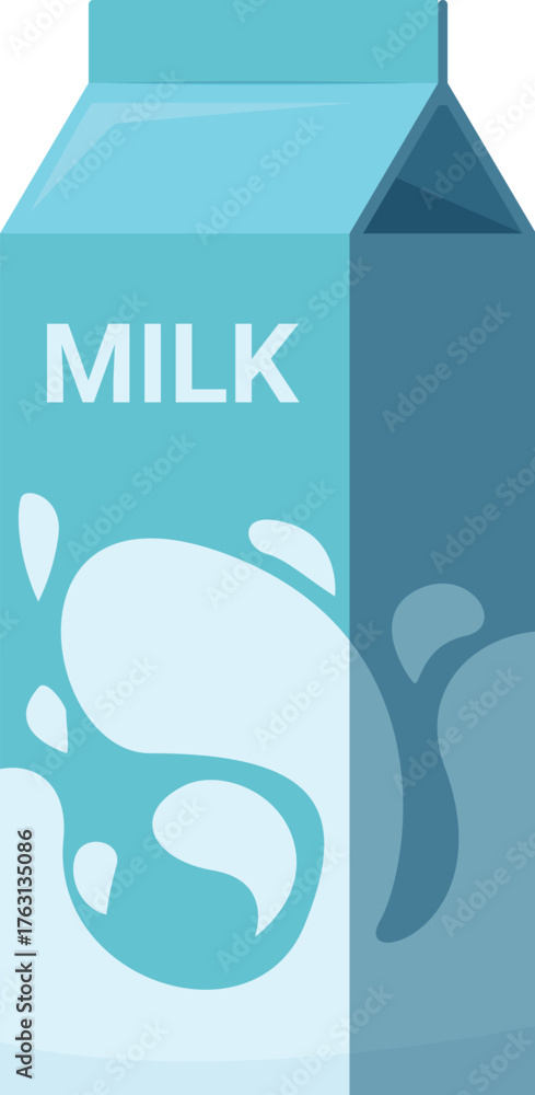 Naklejka premium Refreshing milk carton splashing its dairy goodness, perfect for breakfast, recipes, or a healthy lifestyle