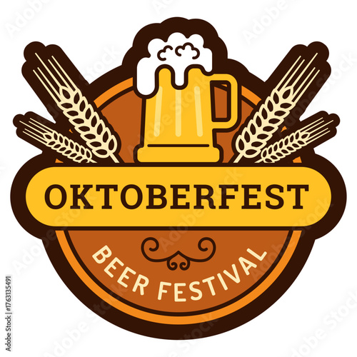 Oktoberfest badges alcoholic drinks