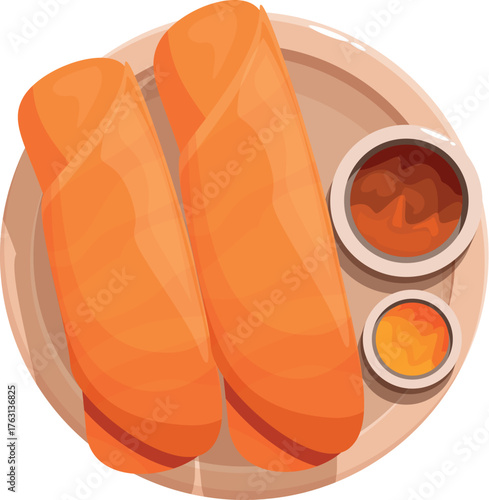 Traditional south indian masala dosa served with sambar and coconut chutney on a round plate, representing a popular breakfast or snack